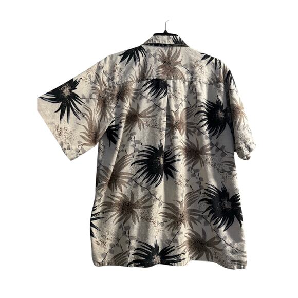 B. Bruno Silk floral Print Button-Down Shirt mens Size L cream - Picture 5 of 7